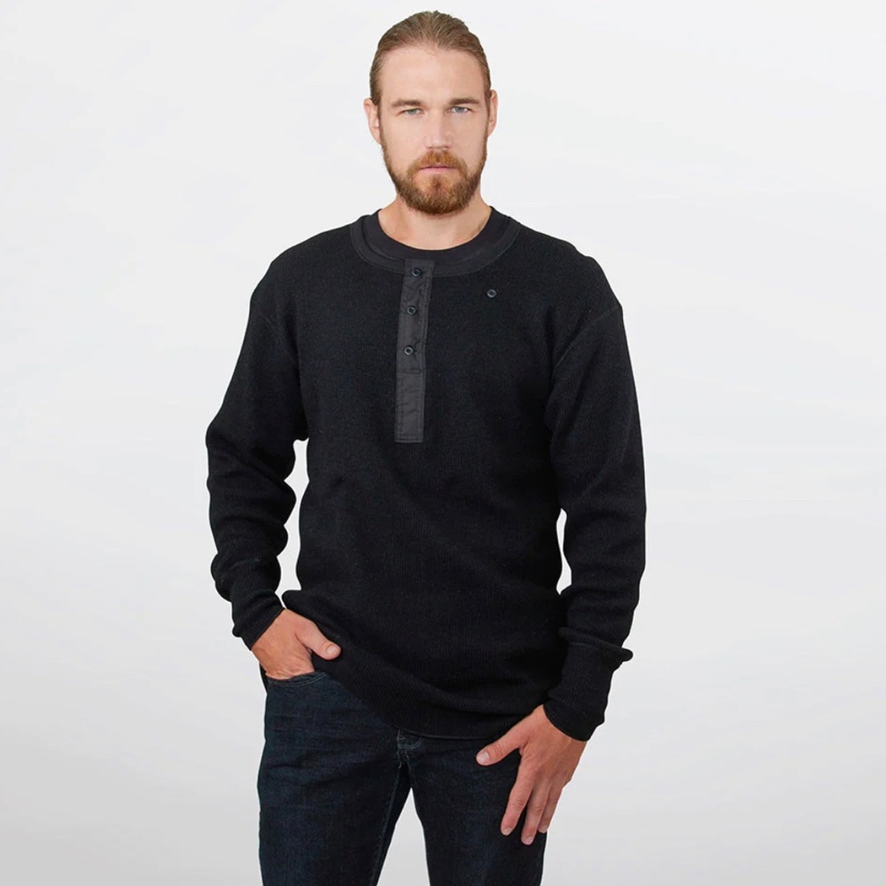 Black Stanfields Henley